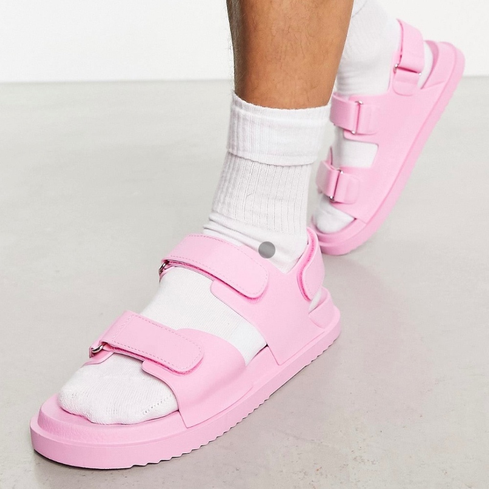 ASOS DESIGN Pink Unisex Sandals US Men’s 7/ Women’s 9
